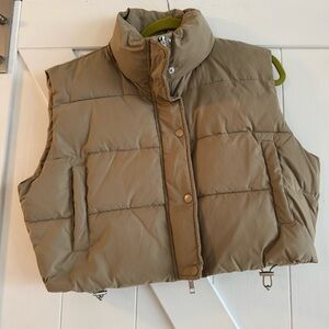 Women's Tan Puffer Vest